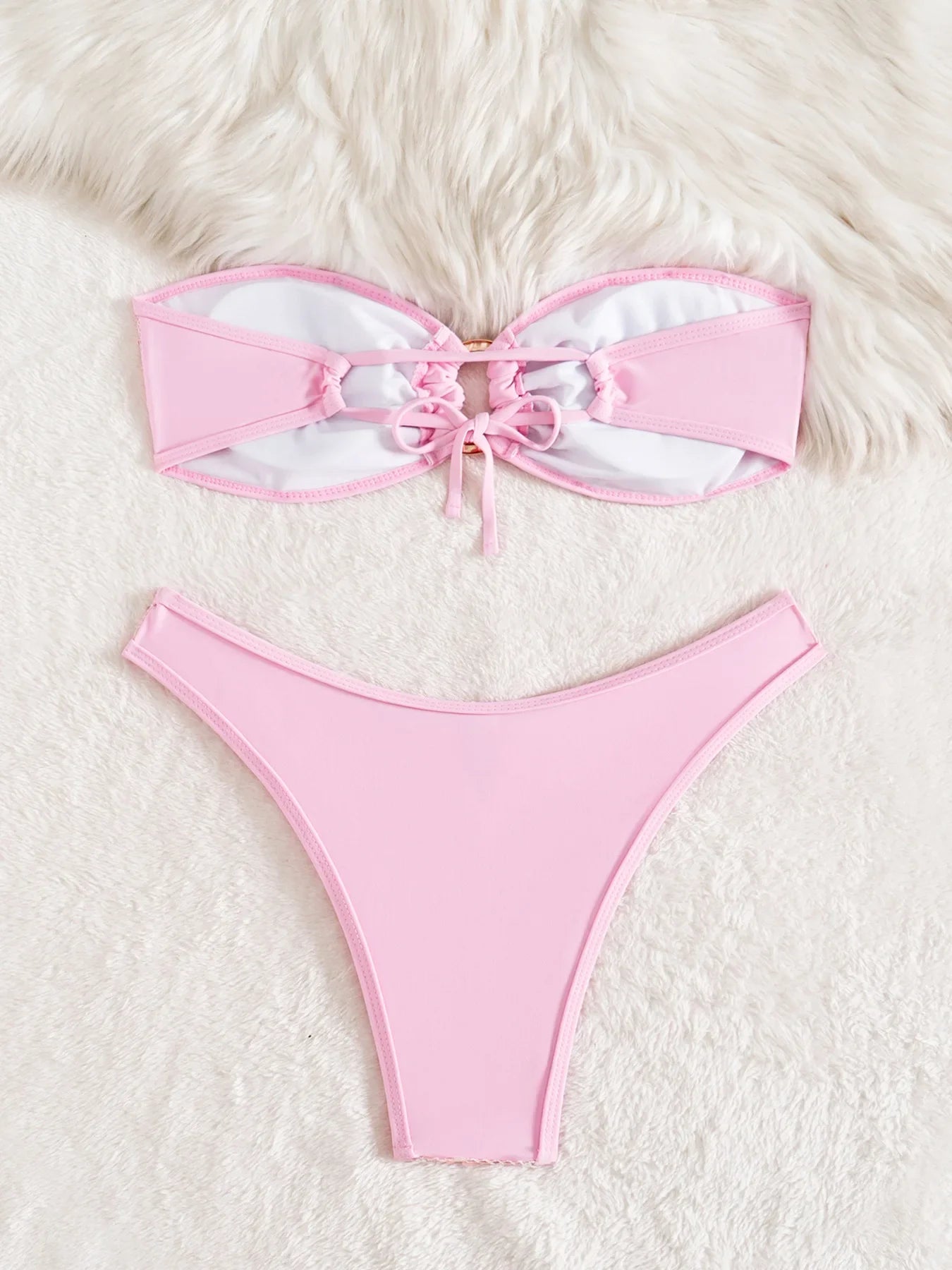 Shiny Sequin Bandeau Bikini Sets Women Front Push Up Micro Bikini Swimsuit Summer Red Bathing Suit Thong Swimwear Biquini