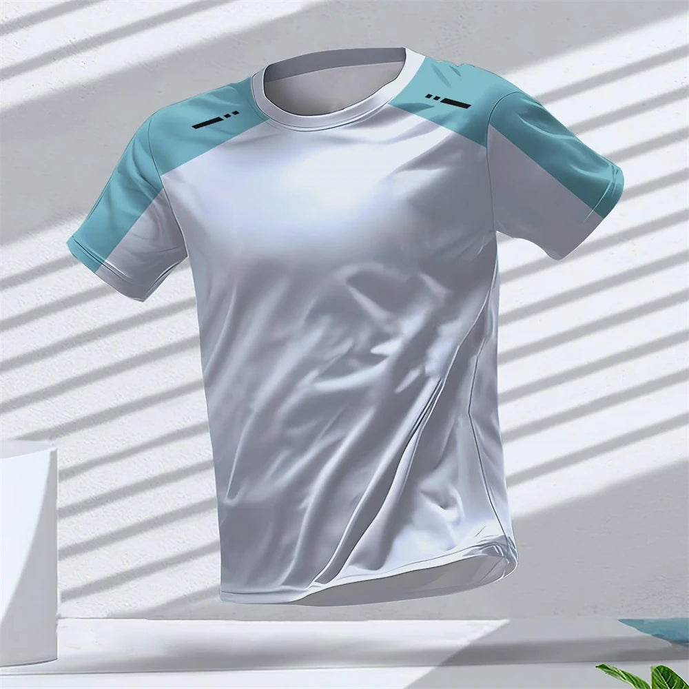 Gym Summer Quick Dry Breathable Men's T Shirt Outdoor Run Fitness Sports Short Sleeve Casual O-Neck Men Gym Sportswear T-Shirt