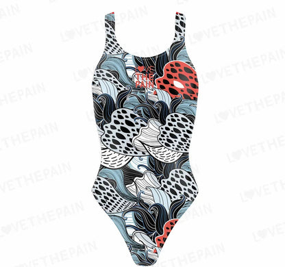Love The Pain Women Swimsuit One Piece Backless Swimwear Slimming Beach Wear Summer Vintage Bathing Suits