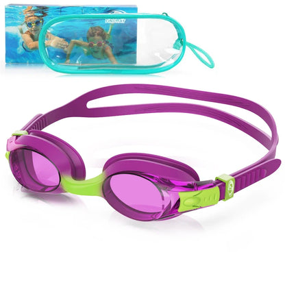 Findway Child Swimming Glasses Upgrade Waterproof Anti Fog UV  Professional Diving Swimming Glasses Eyewear Kids for Age 3-10