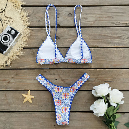 Brazilian Bikini Set Women Print Biquini Female Cut Bikinis Swimwear Push Up Swimsuit Bath Suit