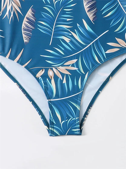 Summer Three Pieces Print Bodysuit Swimwear With Short Pants & Cover Up Beach Skirt Female Bathing Suits Pool Swimming Swimwear