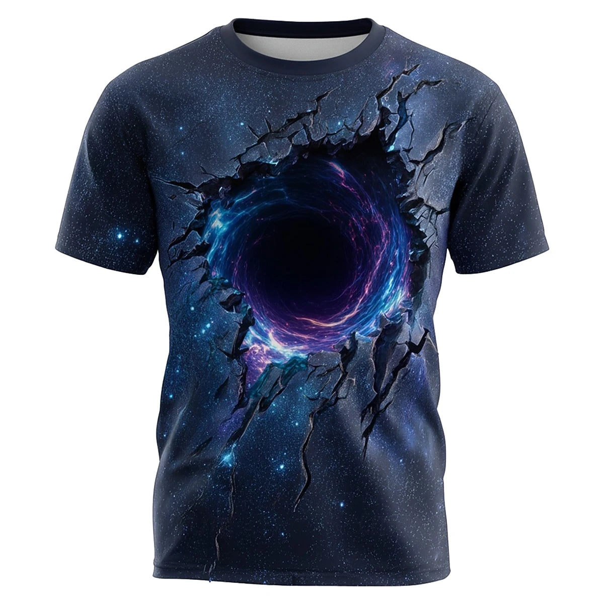 Men's Space Planet Galaxy T-shirt 3D Printed Fashion Summer Casual Short Sleeve Loose Personalized Top