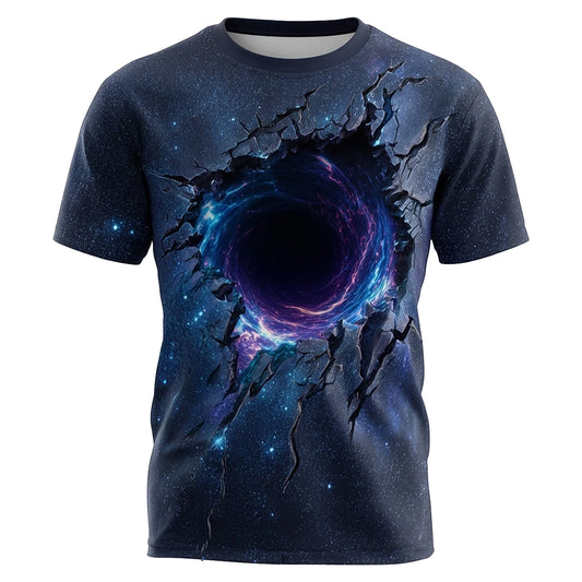 Men's Space Planet Galaxy T-shirt 3D Printed Fashion Summer Casual Short Sleeve Loose Personalized Top