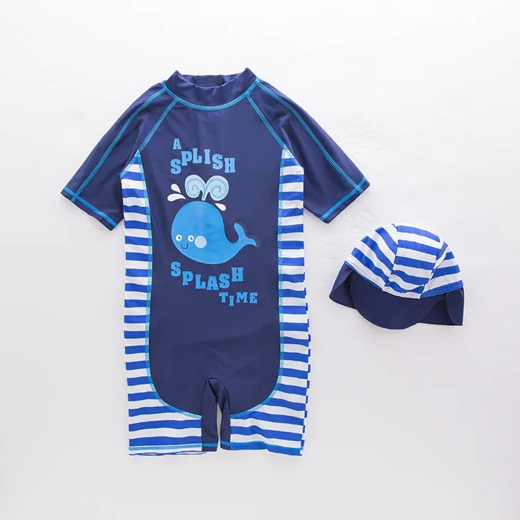 UV Baby Boy Swimsuit One Piece Swimming Jumpsuit Ruffles Bathing Suit SPF 50 Long Sleeve Kids Swimwear for Girls 1-7 Years