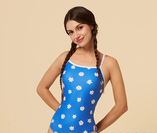 Colour Print Sport One Piece Swimsuit For Women Professional Swimwear Summer Female Monokini Bathing Suits