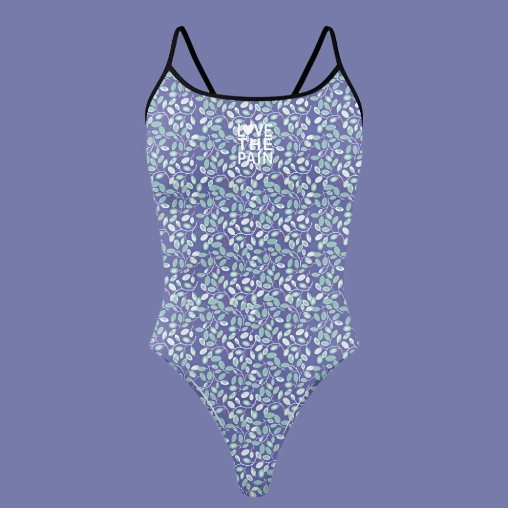Love The Pain Cat Pattern Women One-Piece Swimsuit Training Swimwear