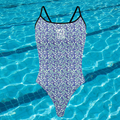 Love The Pain Women One-Piece Swimsuit Pool Bathers Squad Back Monokini Bathing Suits Beachwear Triathlon Functional Training Swimwear