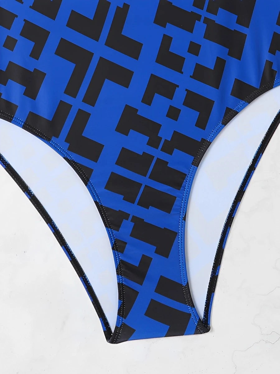 Printed Swimsuit One Piece Plus Large Size Swimwear Women Backless Beachwear Bathers Bathing Swimming Swim Suit Female