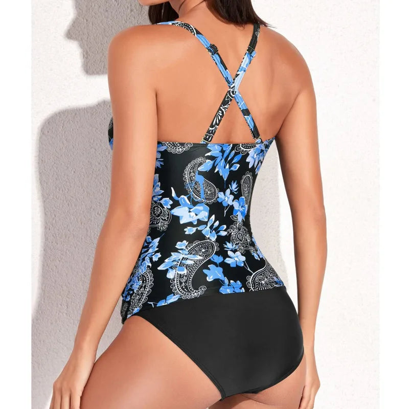 Swimsuits Tankini Sets Female Two Piece Swimwear Beach Wear Bathing Suit Vintage Pool Women's Swimming Suit