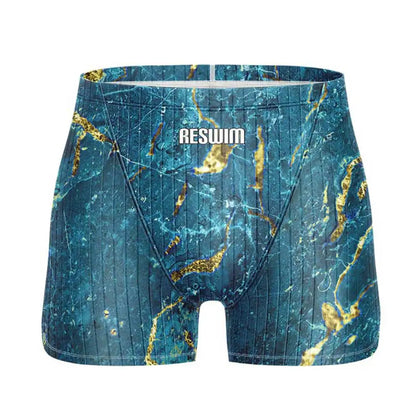 Men's Jammer Swimsuit Athletic Training Swim Trunks Bathing Suit Durable Training Swimming Surfing Diving Shorts Summer Swimwear