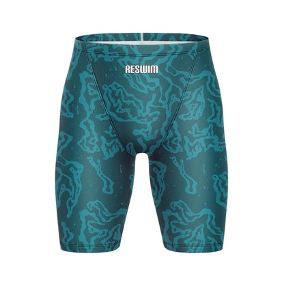 Men's Print Swim Jammer Training Sports Beach Diving Surfing Pants Tight Shorts Swimming Trunks Quick Dry Swimsuit