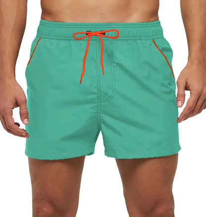 Men Summer Swim Shorts Swimwear Trunks Swimsuits Quickly Dry Surf Beach Board Elastic Waist Swim Pants Surfing Shorts with Mesh