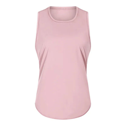 Women Summer  Open-Back Yoga Vest for  Loose-Fit and Moisture-Wicking Sleeveless   Running Fitness Shirt