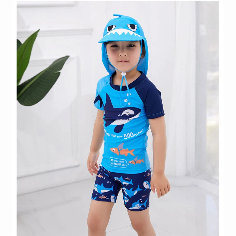 Boys' Character Rash Guard Set with Shorts & Hat