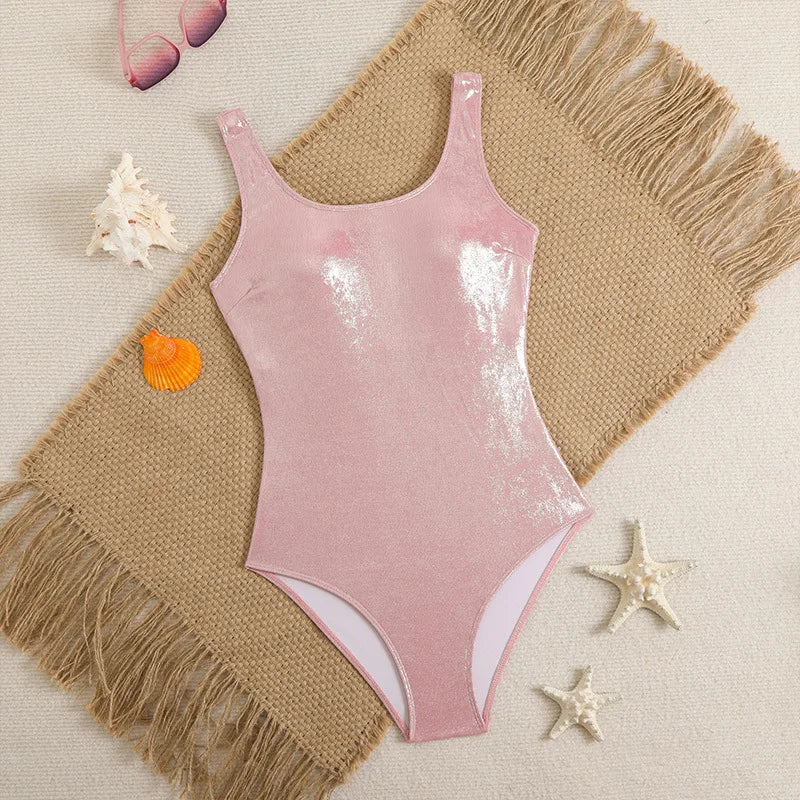 Mermaid Scales Print Bodysuit One Piece Swimsuit Women Swimwear Racing Sports Bathing Suit Woman Monokini Beach Wear