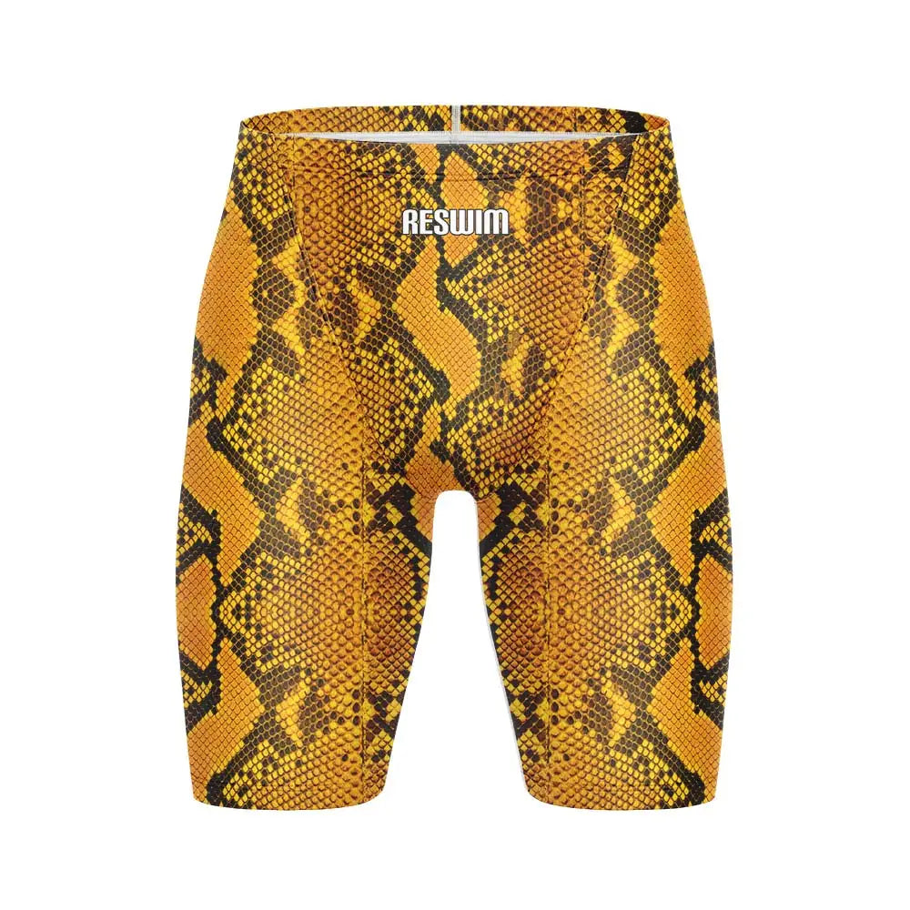 Summer Men's Printing Swim Jammer Shorts Athletic Training Swimsuit Beach Swimming Trunks Swimwear Lycra Tights Surfing Shorts