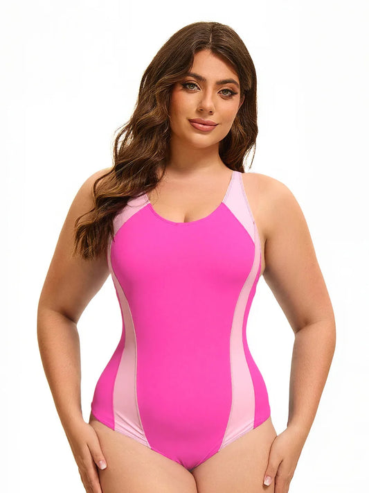 Plus Size Sport Swimsuit - Women's Backless One Piece Swimsuit Bathers Pool beach
