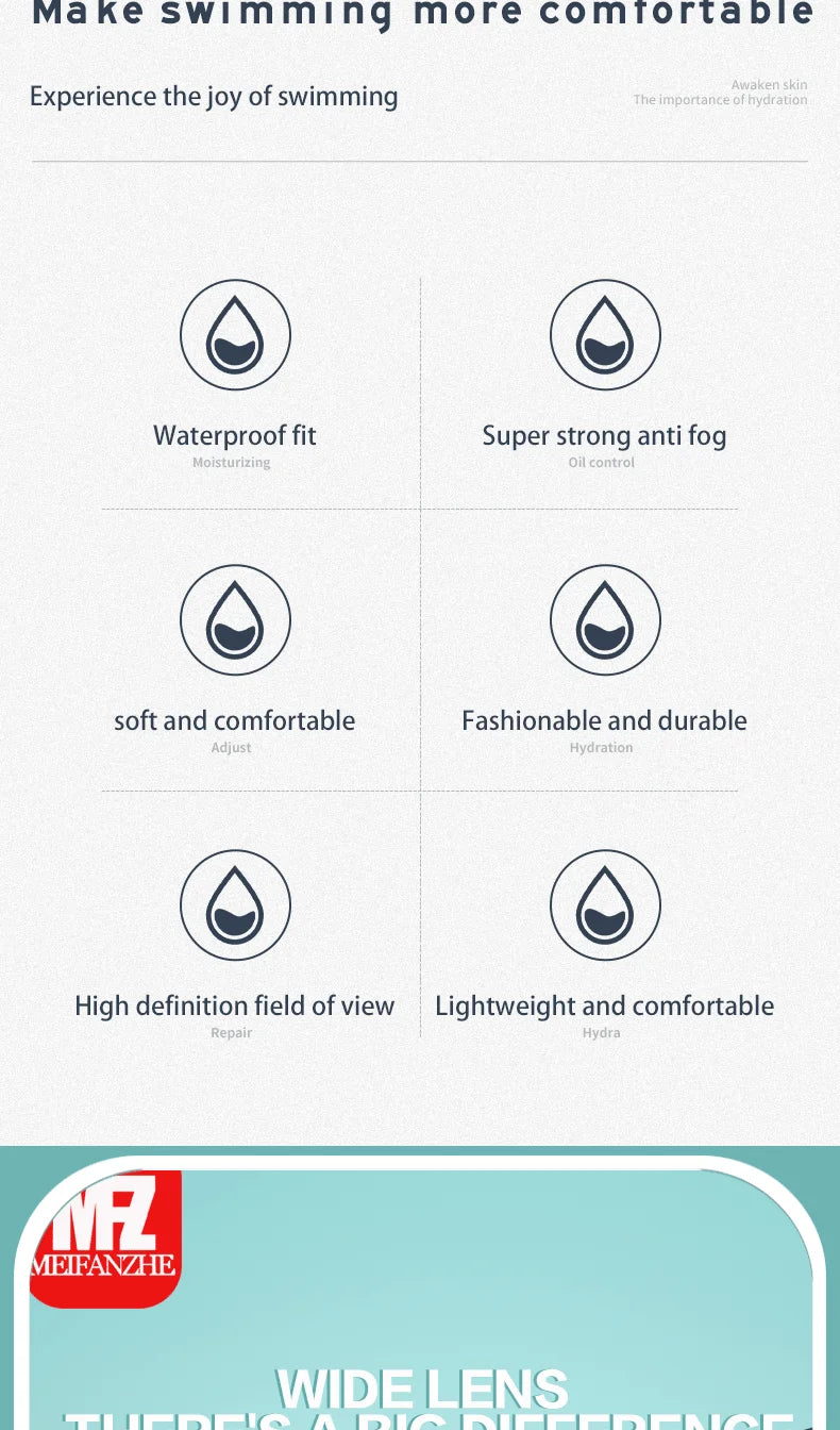 Small Frame Waterproof Anti-fog Adjustable Swimming Goggles for Men and Women