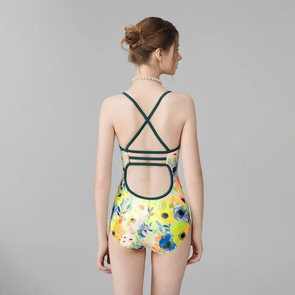 Women's One-Piece Swimsuit High Speed Training Quick Dry Competition Swimwear plus Size Cover up Professional Athletic Wear