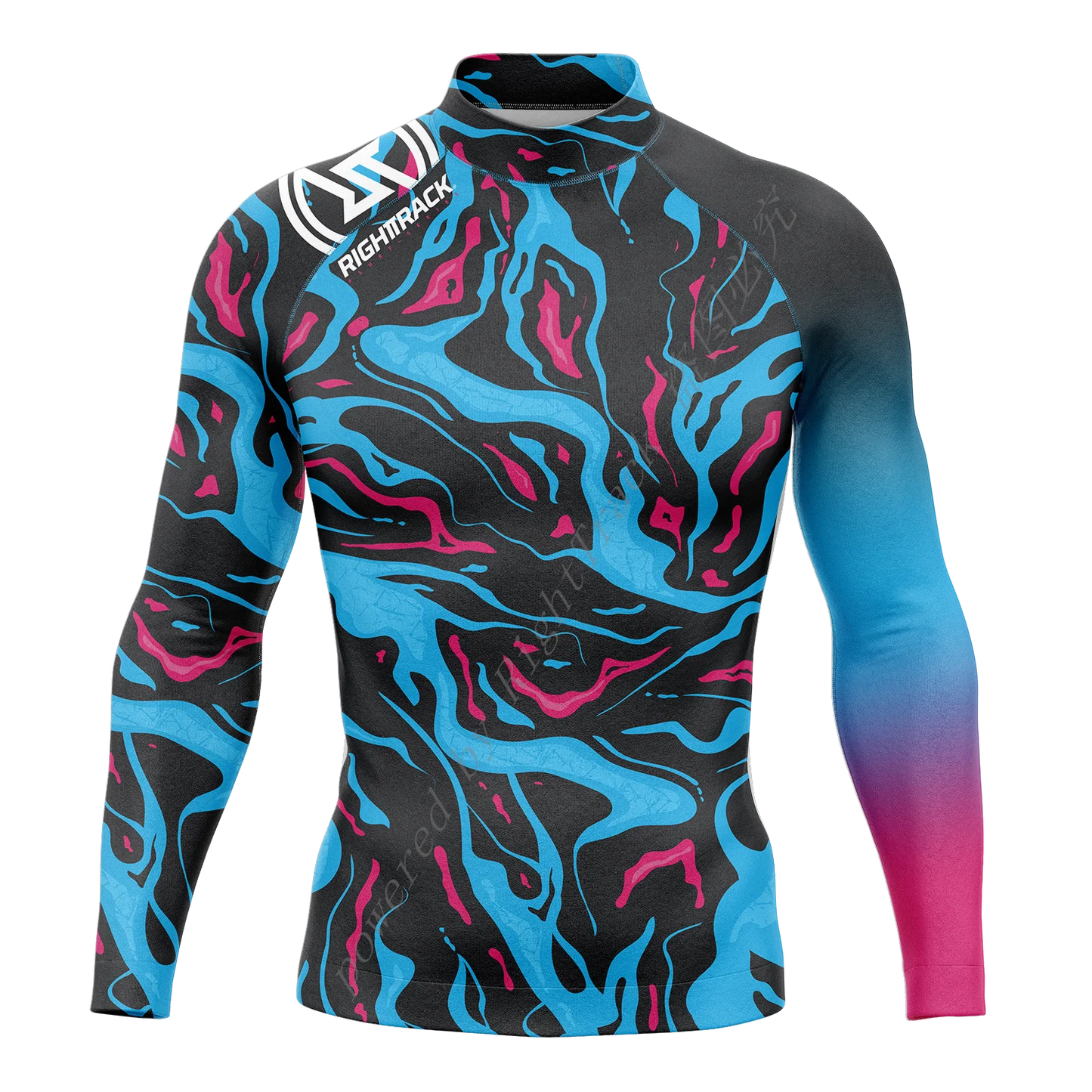 Men's Surfing Shirt Nautical Diary Lycra Rash guard RIGHTTRACK For Surf Sportswear Beach UV Swimwear UPF50+ Clothes