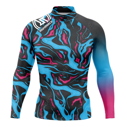 Men's Surfing Shirt Nautical Diary Lycra Rash guard RIGHTTRACK For Surf Sportswear Beach UV Swimwear UPF50+ Clothes