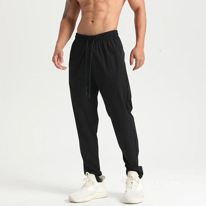 Men Gym Jogging Sport Pants Thin Loose Quick-Dry Long Exercise Clothing Zipper Pockets Training Bodybuilding Trouser Marathon