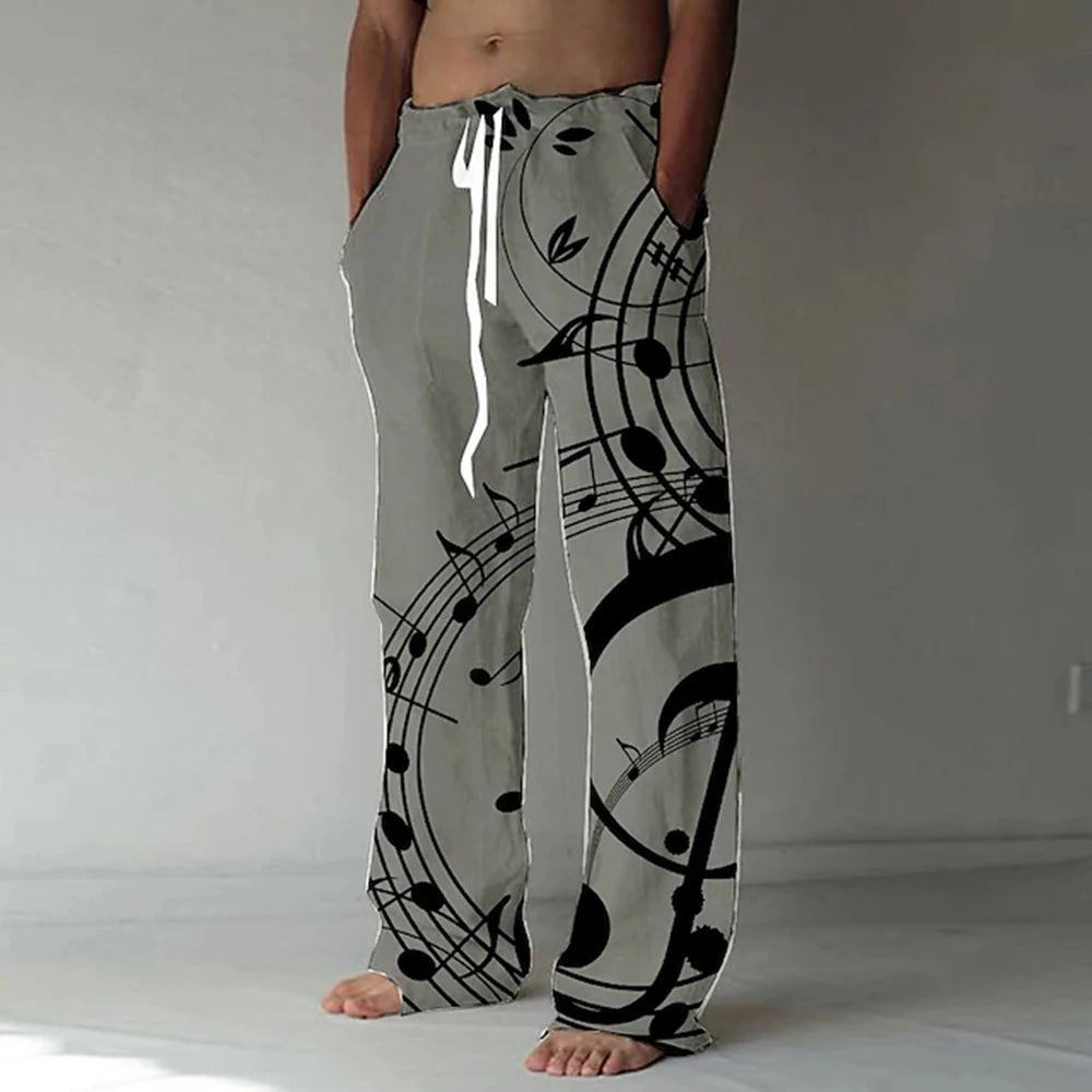 Men's Trousers Summer Pants Beach Pants Elastic Designer Front Pocket Straight Leg Graphic Prints Graffiti Comfort Casual Pants