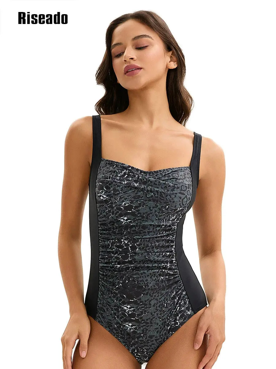 Swimsuit Female Leopard Printing1 Pieces Bathing Suit Monokini with Belly Slimming Tightening Bath Clothing