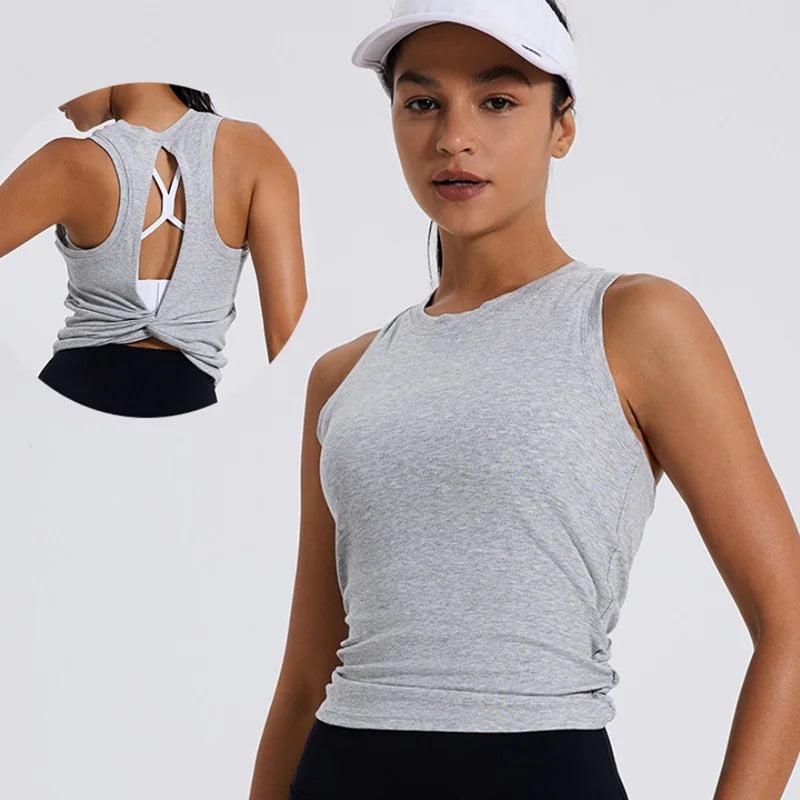 Women's Twist-Back Sleeveless Crop Top