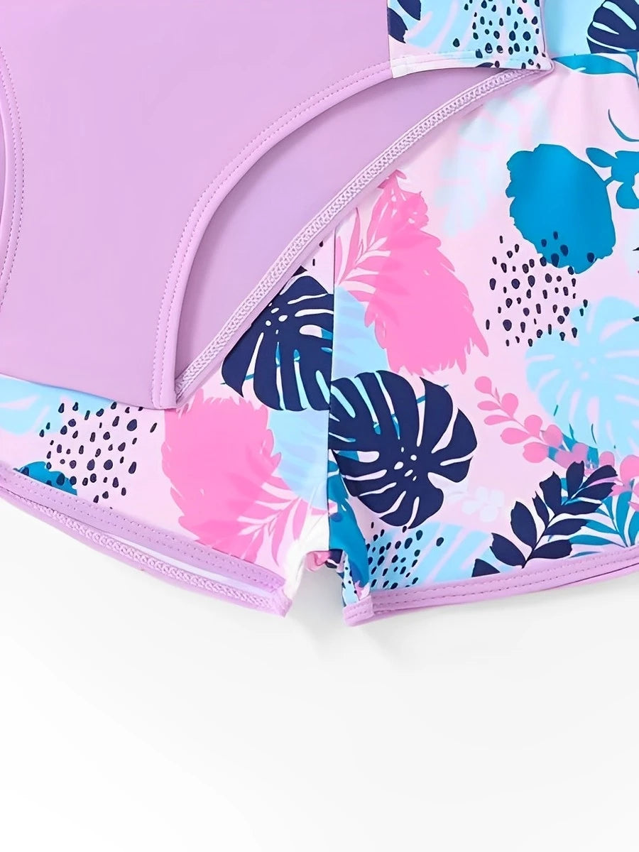 Girls Swimsuit One Pieces With Shorts Kids Swimwear Female Children's Bathers Bathing Swimming Swim Suit Summer Beachwear