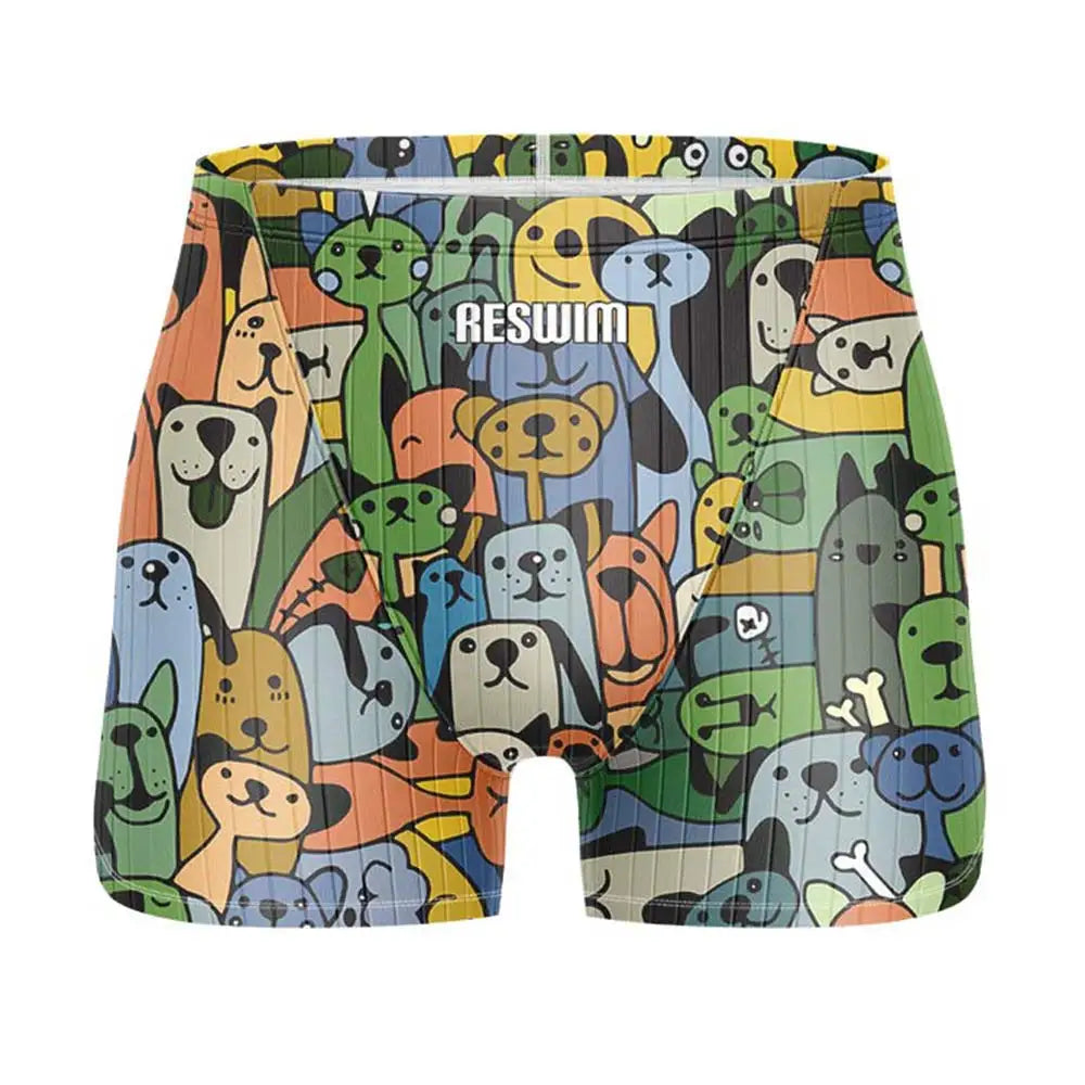 Funny Swimming Trunks Swim Jammer Swimsuit Shorts Summer Men's Athletic Training Swimwear Boys Surfing Pants Beach Tights Shorts