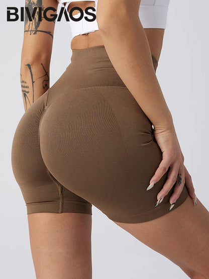 High Waist Push Up Fitness Mini Shorts Women's Sport Short Leggings Peach Butt Lifter Biker Shorts