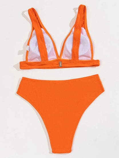 V Neck Bikini Women High Waist Swimsuit Female Padded Swimwear Bathers Bathing Swimming Swim Suit Summer Beachwear