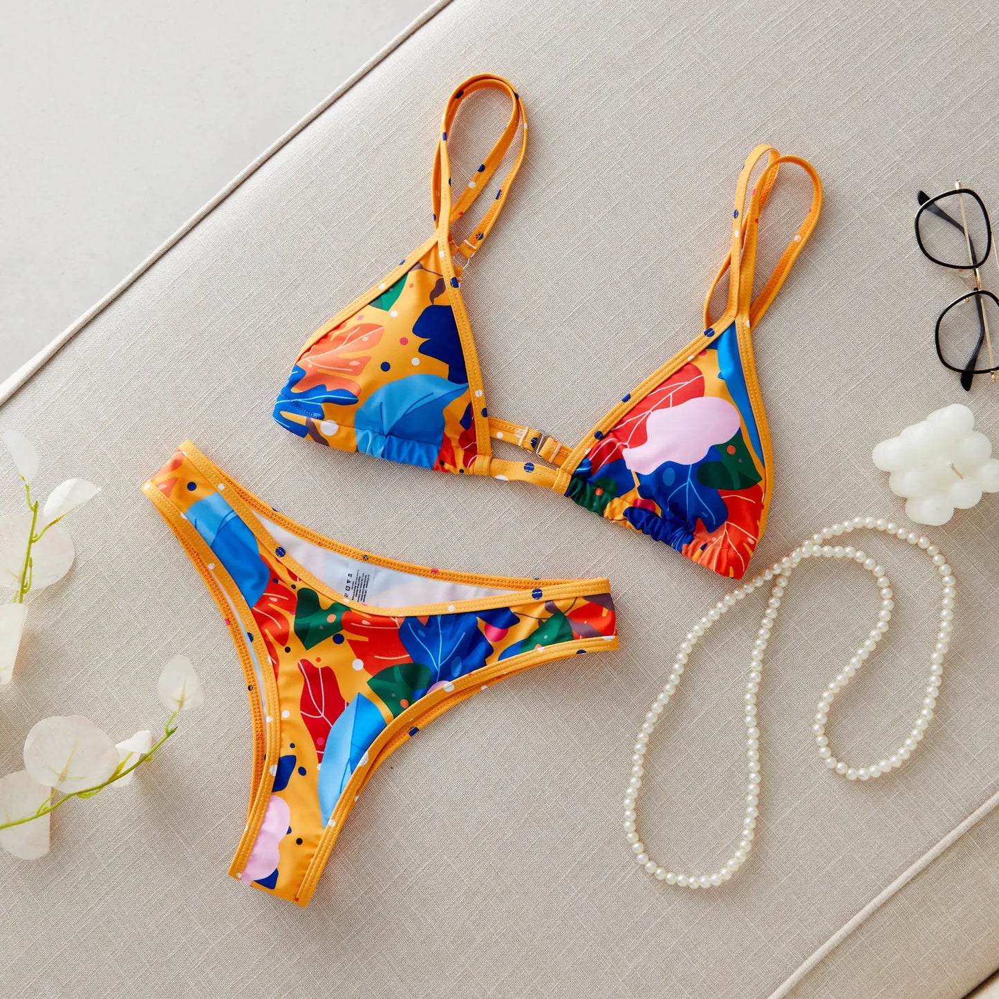 Brazilian Bikini Set Women Print Biquini Female Cut Bikinis Swimwear Push Up Swimsuit Bath Suit