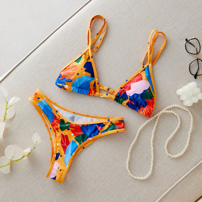 Brazilian Bikini Set Women Print Biquini Female Cut Bikinis Swimwear Push Up Swimsuit Bath Suit