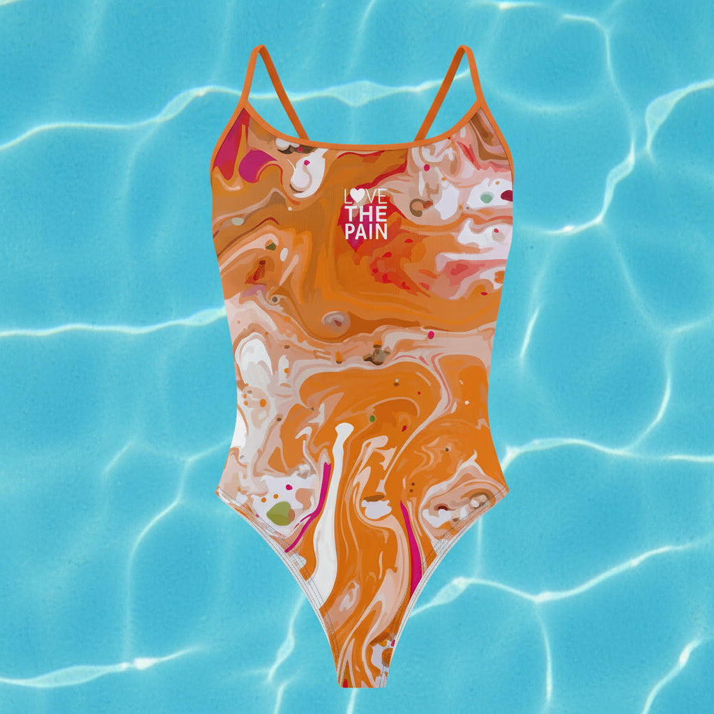 Love The Pain Women's One Piece Swimsuit Professional Athletic Competition Training Quick Dry Sports Training Swimwear Chlorine resistant Australian Pool