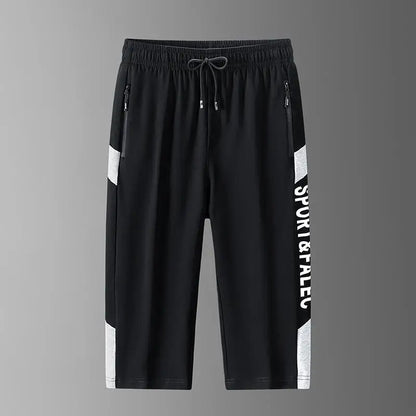 Men 3/4 Quater Shorts 8XL Summer Cotton Sweatpants Plus Size Men's Loose Elastic Waist Casual Sport Running Gym Shorts