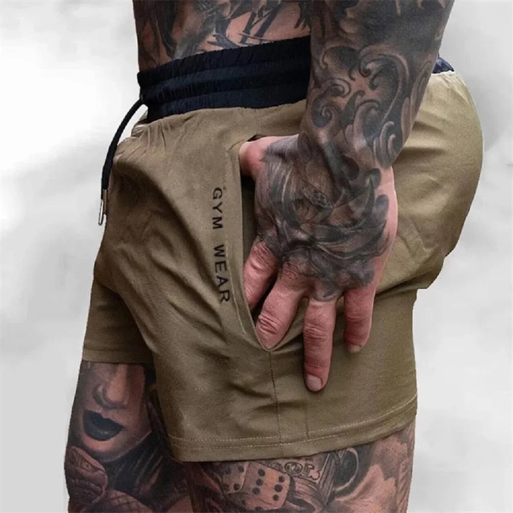 Summer Gym Fitness Men's Shorts Woven sweatpants Thin Fashion Men Marathon Running Shorts Sports Breathable Training Pants