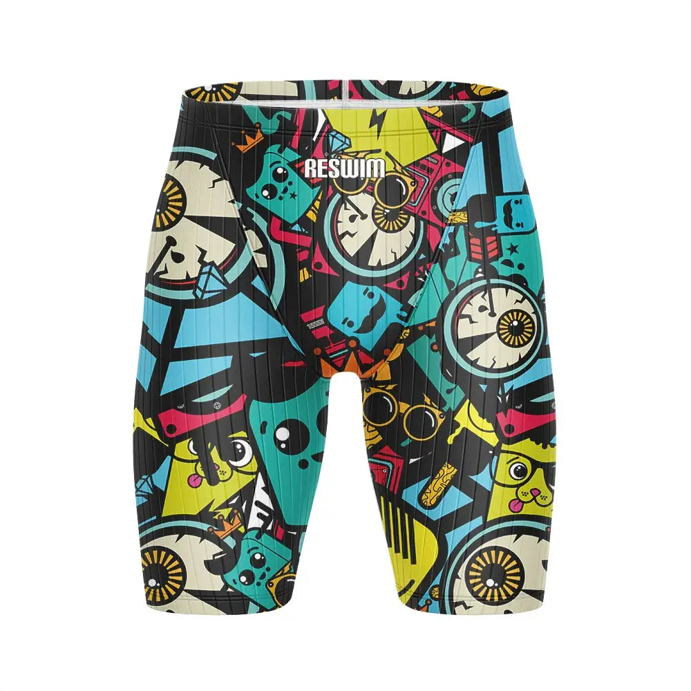 Men's Swim Trunks Jammer Surfing Shorts Athletic Competition Training Swimsuit Durable Chlorine Resistant Endurance Beach Trunks