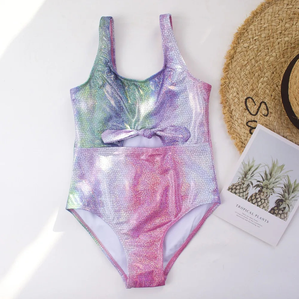 UV Teens Girl Swimsuit One Piece Swimming Jumpsuit Fish scale Bathing Suit SPF 50 Sleeveless Kids Swimwear for Girls 4-14 Years
