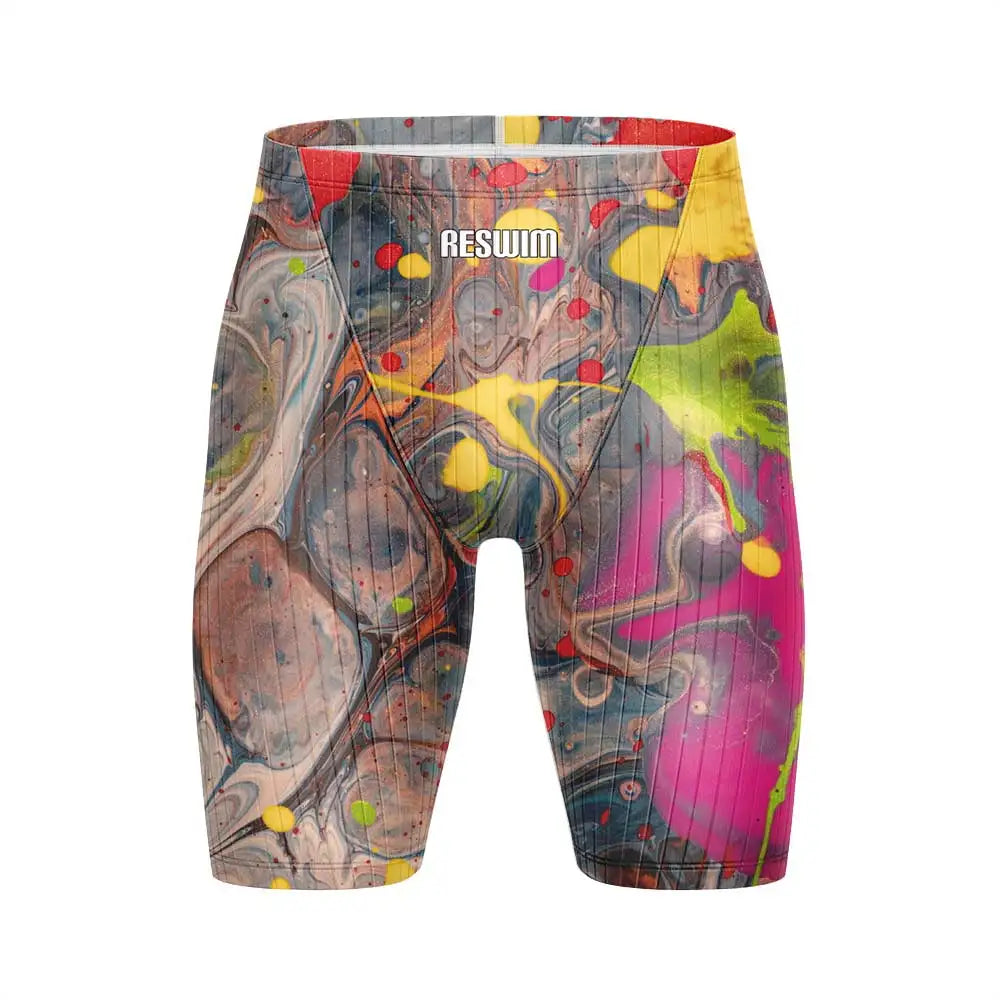Men's Swim Jammer Swimsuit Racing Shorts Athletic Training Swimwear Swimming Trunks Beach Tights Shorts Lycra Bathing Suit