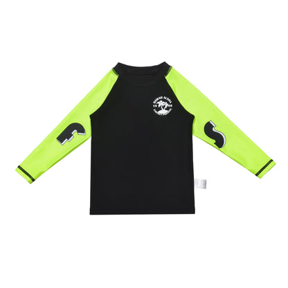 3 Pcs New Boy's Swimsuit Sun Protection UPF 50+ Long Sleeve Swimming Sunsuit With Hat Split Children Fluorescent Bathing Suits