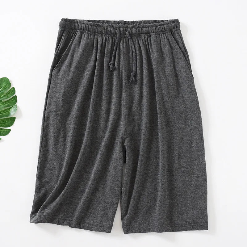 Plus Size 7XL 8XL Casual Sleep Shorts for Men Casual Modal Men's Pajamas Shorts Summer Soft Five Points Cotton Beach Shorts Male