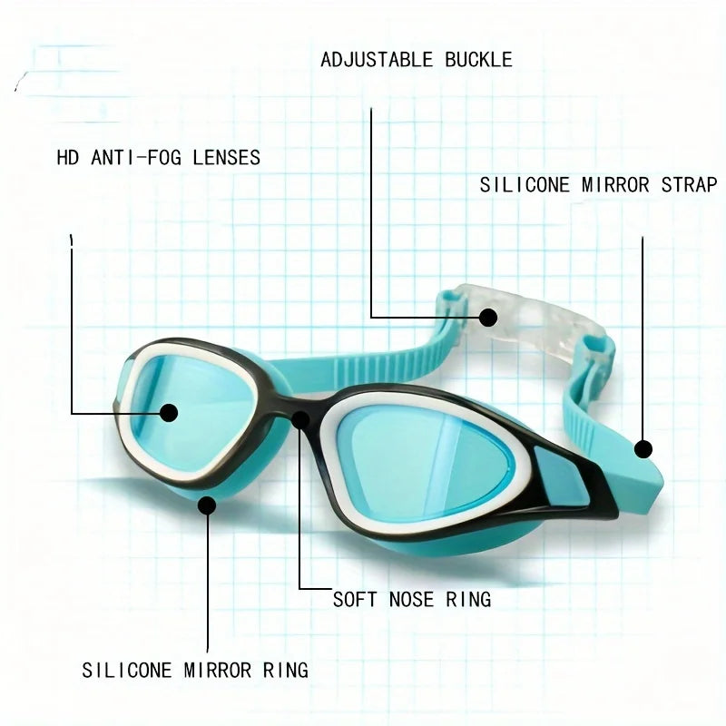Swimming Goggles High Definition Goggles Large Frame Training Equipment Swim Goggles Men Adult