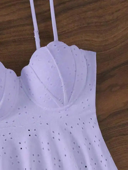 Women's Bathing Suit Two Pieces Push Up Tankini Set Summer Beach Wear White High Waisted Swimwear Women Swimsuit Shorts