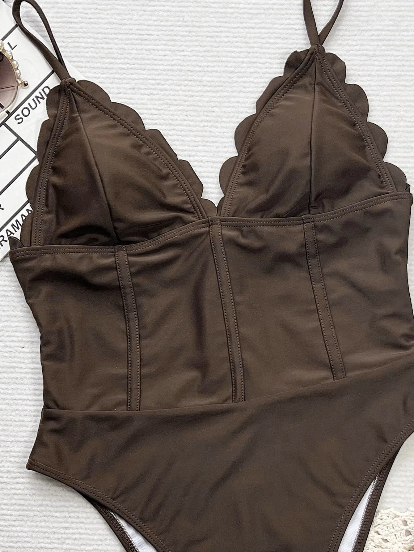 Lady Solid Swimwear Women Ruffle Push UP One Piece Swimsuit Monokini Strapped Backless Beach Bathing Suit