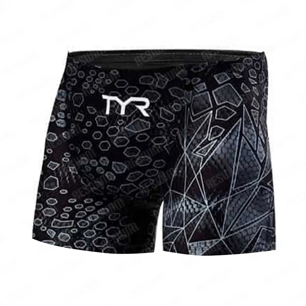 Men's Swim Jammer Athletic Training Swimsuit Shorts Swimming Trunks Jammer Swimwear Beach Tights Shorts Quick Dry Surf Pants