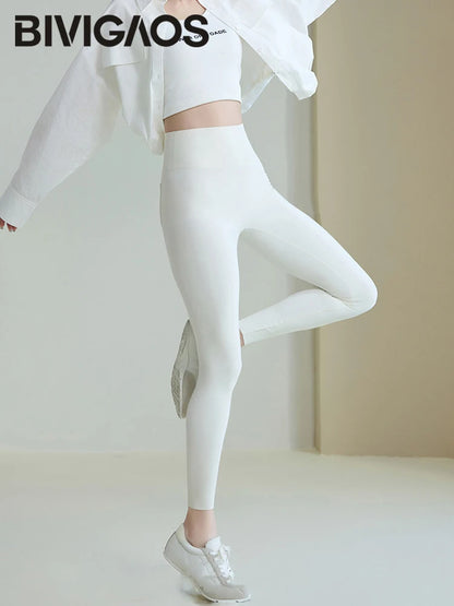 Back Pocket Sharkskin Leggings Women White Tight Casual Sport Fitness Leggings Skinny Pencil Pants