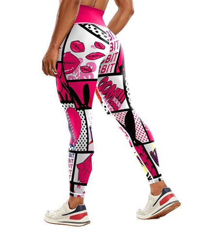 Women's 50-color high-waist printed yoga pants, hip-lifting tight quick-drying sports yoga pants